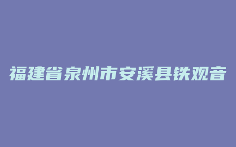 福建省泉州市安溪县铁观音赐福