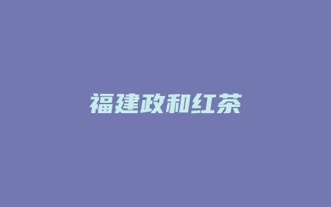 福建政和红茶