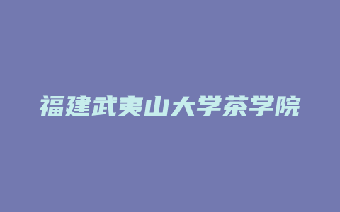 福建武夷山大学茶学院