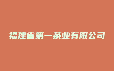 福建省第一茶业有限公司