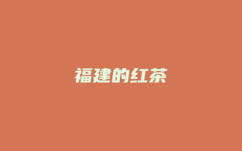 福建的红茶