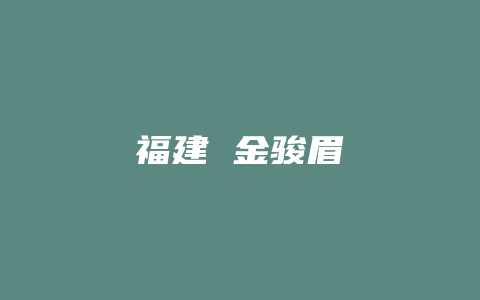 福建 金骏眉