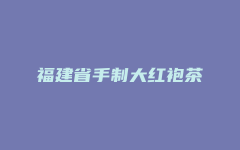 福建省手制大红袍茶