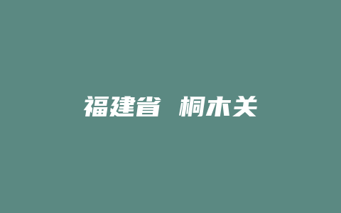 福建省 桐木关