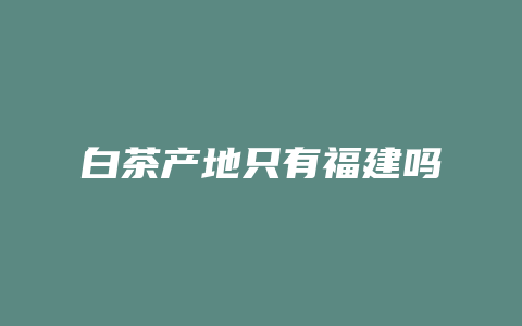 白茶产地只有福建吗