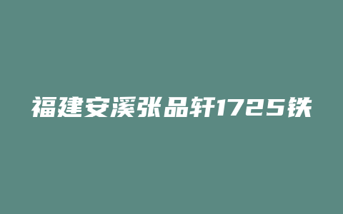 福建安溪张品轩1725铁观音价格表