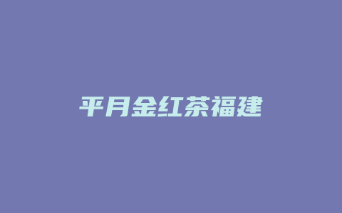 平月金红茶福建