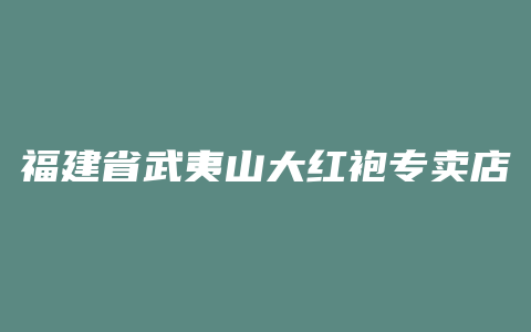 福建省武夷山大红袍专卖店