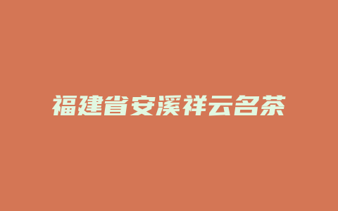 福建省安溪祥云名茶