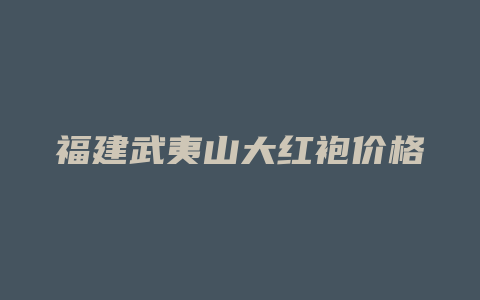 福建武夷山大红袍价格