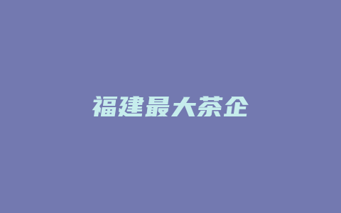 福建最大茶企