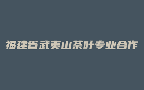 福建省武夷山茶叶专业合作社