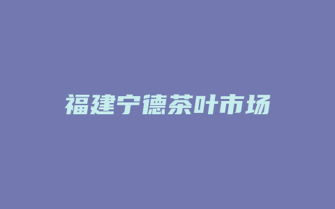 福建宁德茶叶市场