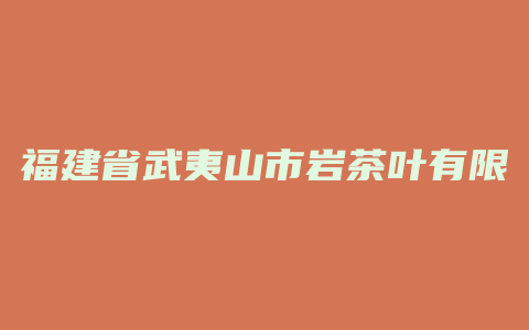 福建省武夷山市岩茶叶有限公司