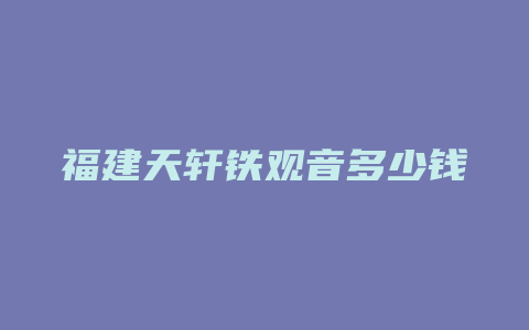 福建天轩铁观音多少钱